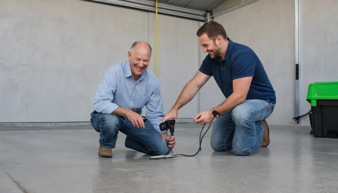 Provider checking a concrete slab in the Los Angeles area